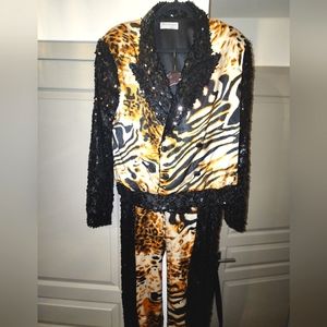 Custom made 2 piece tiger print suit. Price negotiable